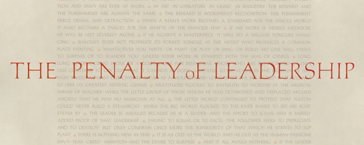 The Penalty of Leadership